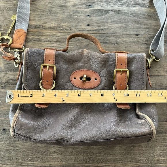 Fossil Long Live Vintage Leather Dr Bag Purse Satchel Brown Issue 54 Gold - Picture 12 of 13